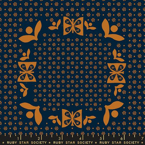 Sugar Maple Tablecloth 30s Cotton Fabric - Navy RS4090 16