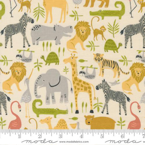 Noahs Ark Animal Parade Cotton Fabric - Cloud 20870 11