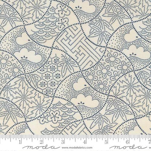 Indigo Blooming Fuji Cotton Fabric - Sand Midnight 48094 18