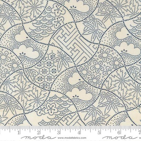 Indigo Blooming Fuji Cotton Fabric - Sand Midnight 48094 18