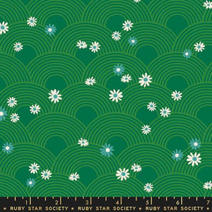 Rise and Shine Meadow Cotton Fabric - Evergreen RS0081 14