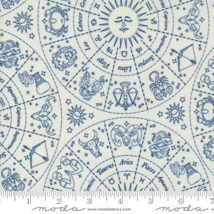 Starry Sky Zodiac Cotton Fabric - Mist Night 24160 21