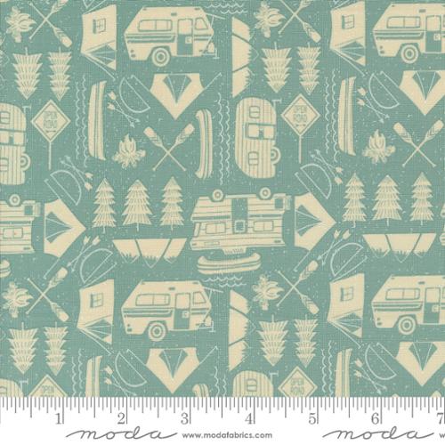 The Great Outdoors Open Road Cotton Fabric -Sky 20884 18