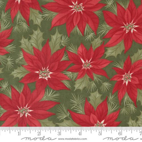 A Christmas Carol Promising Poinsettia Cotton Fabric - Holly 44350 15