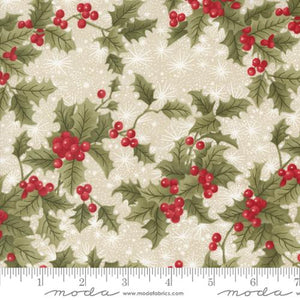 A Christmas Carol Holly Berry Cotton Fabric - Parchment 44352 12