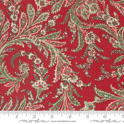 A Christmas Carol Whispering Winds Paisley Cotton Fabric - Crimson 44353 13