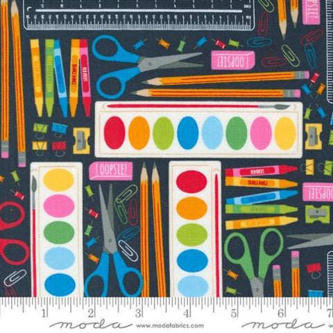 Back To School Essentials Cotton Fabric - Blackboard 20891 19