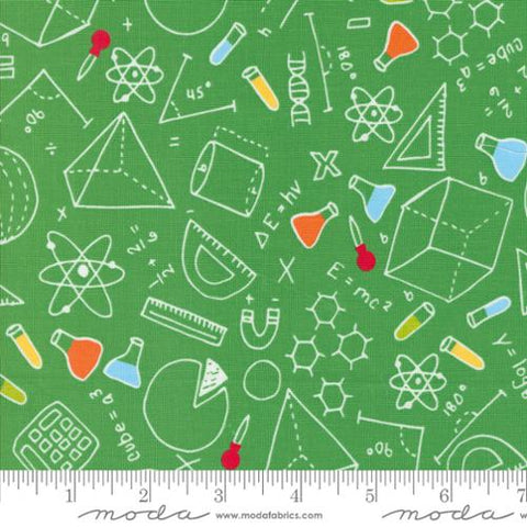 Back To School Math N Science Cotton Fabric - Grass 20892 17