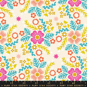 Pivot Wildflower Cotton Fabric - Natural RS1073 11