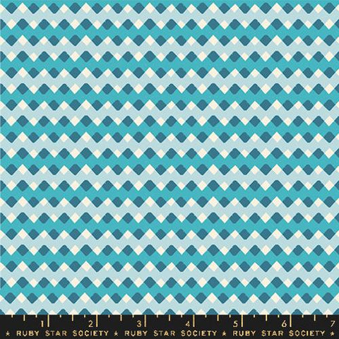 Pivot Zigga Zagga Cotton Fabric - Turquoise RS1077 15