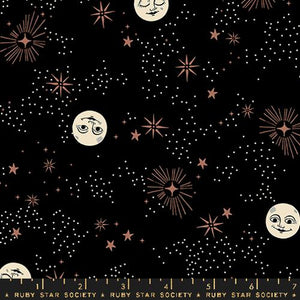 Good Spirits Wise Moons Cotton Fabric - Black RS5136 15