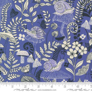 Maeve Mushroom Moths Cotton Fabric - Periwinkle 11933 13