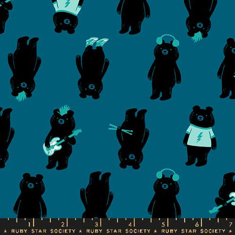 Teddy And The Bears The Band Cotton Fabric - Thunder RS2103 13