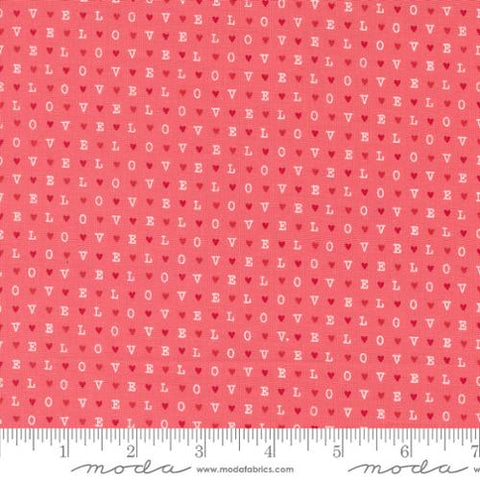 Love Blooms LOVE Text Cotton Fabric - Lipstick 5225 13