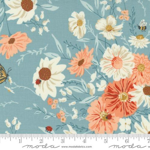 Farmstead Farm Fresh Flowers Cotton Fabric - Mountain Stream 20900 14