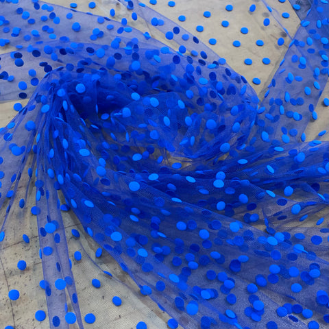 Bubble Net Tulle Fabric - Blue