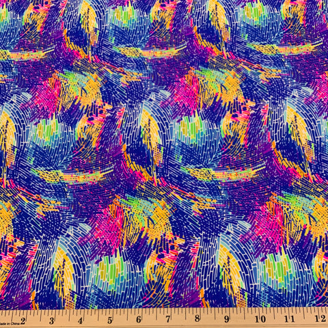 Neon Crackle Splash Nylon Spandex Swimwear Fabric