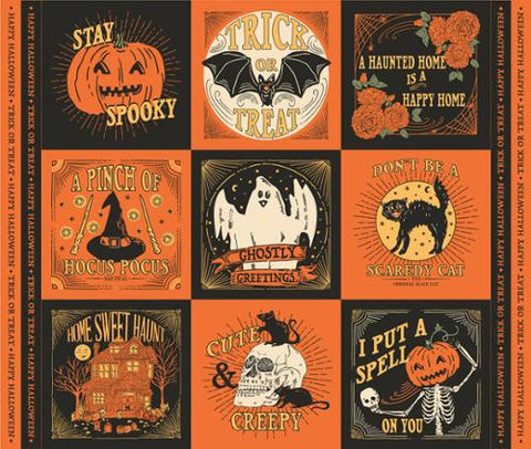 Home Sweet Haunt Panel Cotton Fabric - Multi 20919 11