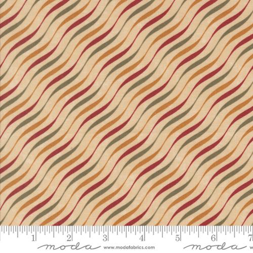 A Vintage Christmas Candy Stripe Cotton Fabric - Tan 9783 11