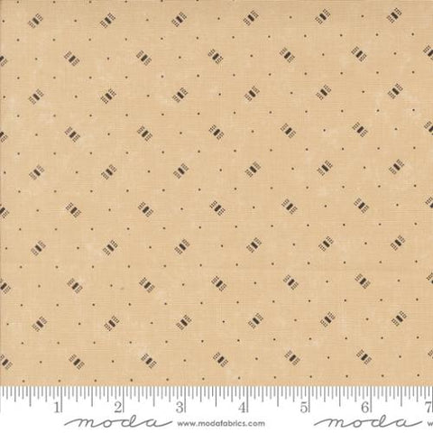 A Vintage Christmas Coal Cotton Fabric - Tan 9785 11