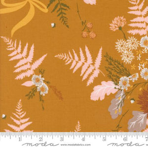 Frivolity Dahlia and Fern Cotton Fabric - Chai 43190 13