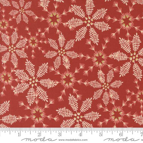 Old World Yuletide Snowy Lace Cotton Fabric - Poinsettia 45624 18M