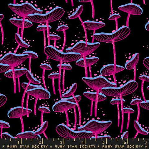 Glow Garden Funji Cotton Fabric - Black RS2115 17