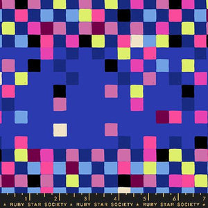Glow Garden Pixels Cotton Fabric - Blacklight RS2117 14