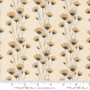Rainier Overcast Flower Cotton Fabric -Eggshell Tan 38142 28