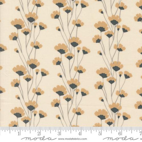 Rainier Overcast Flower Cotton Fabric -Eggshell Tan 38142 28