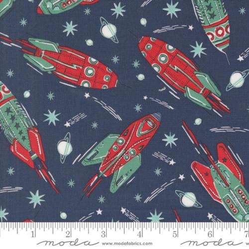 321 Blast Off Vintage Rockets Cotton Fabric - Galaxy 20950 14