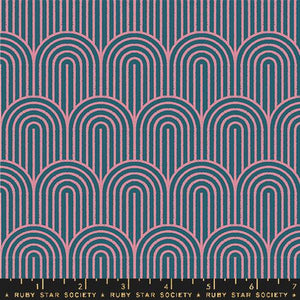 Geometry Hump Day Linen Cotton Canvas Fabric - Galaxy RS5178 19L