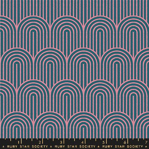Geometry Hump Day Linen Cotton Canvas Fabric - Galaxy RS5178 19L