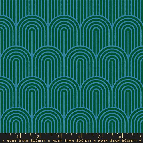 Geometry Hump Day Linen Cotton Canvas Fabric - Jade RS5178 21L