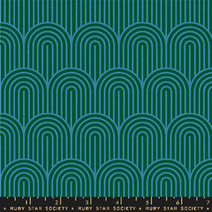 Geometry Hump Day Linen Cotton Canvas Fabric - Jade RS5178 21L