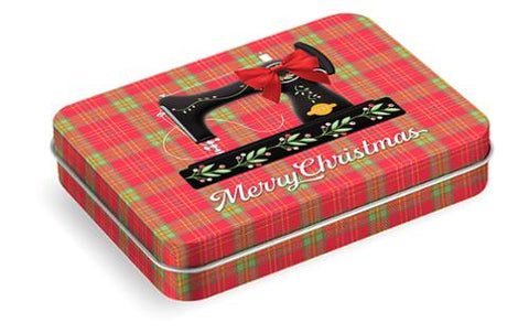 Holiday Sewing Machine Tin 4" x 3"