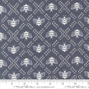 Sun Drenched Gathering Honey Cotton Canvas Fabric - Indigo 43204 35CV