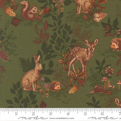 Autumn Forest Woodland Animals Cotton Fabric - Leaf 14120 17
