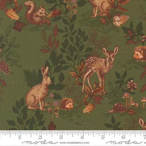 Autumn Forest Woodland Animals Cotton Fabric - Leaf 14120 17