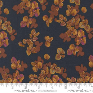 Autumn Forest Fallen Leaves Cotton Fabric - Midnight 14121 16
