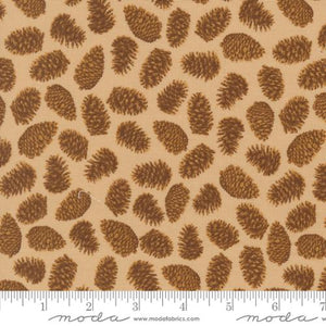 Autumn Forest Pinecones Cotton Fabric - Sand 14124 12