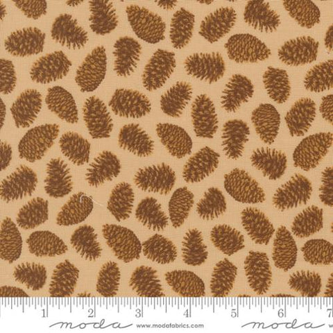 Autumn Forest Pinecones Cotton Fabric - Sand 14124 12