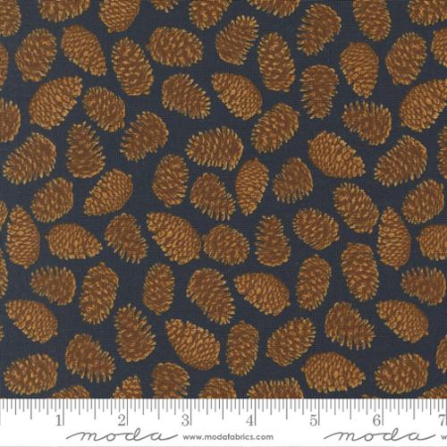 Autumn Forest Pinecones Cotton Fabric - Midnight 14124 16