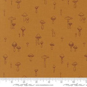 Autumn Forest Mushroom Mirage Cotton Fabric - Golden 14126 13