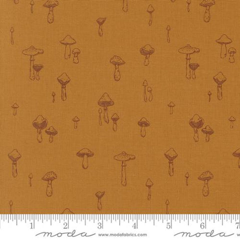 Autumn Forest Mushroom Mirage Cotton Fabric - Golden 14126 13