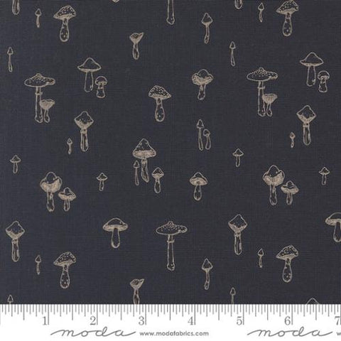Autumn Forest Mushroom Mirage Cotton Fabric - Midnight 14126 16