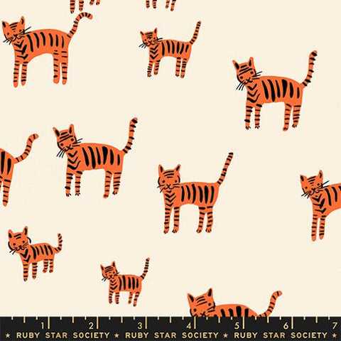 Catnap Tiger Stripes Cotton Quilting Fabric - Orange RS4132 12