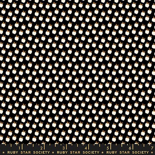 Catnap Apples Cotton Quilting Fabric - Black RS4134 17