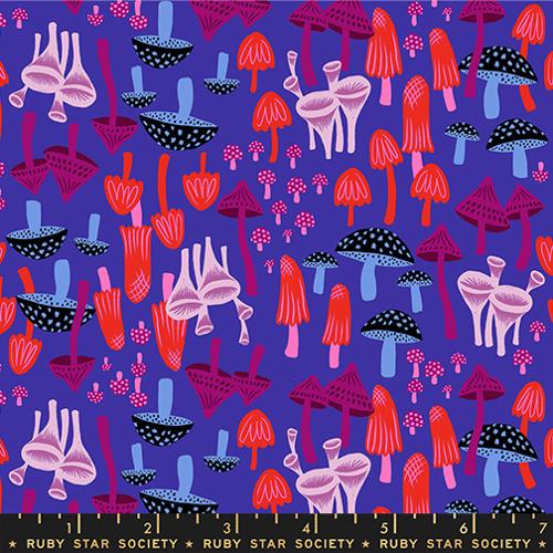 Hello Alice Mushroom Land Cotton Fabric - Blacklight RS2124 14