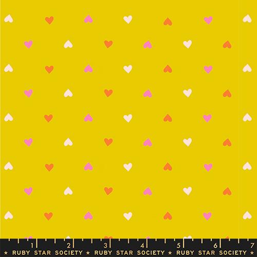 Best Day Ever Hearts Cotton Fabric - Golden Hour RS0091 17